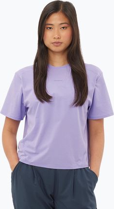 Koszulka damska Salomon Trackline Tee SS violet tulip Wiosna 2025