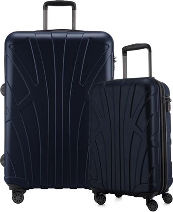 Suitline - Zestaw 2 walizek, wózek bagażowy 55x35x20 cm + duża walizka podróżna XL bagaż rejestrowany, 4 podwójne kółka, lekkie walizki dla kobiet, mę