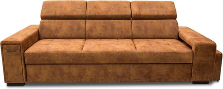 Nowoczesna Sofa KIRA, funkcja spania z pufą, 2 x pufy pod podłokietnikiem, ruchome zagłówki + barek - zdjęcie 4