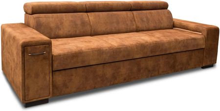 Nowoczesna Sofa KIRA, funkcja spania z pufą, 2 x pufy pod podłokietnikiem, ruchome zagłówki + barek - zdjęcie 5
