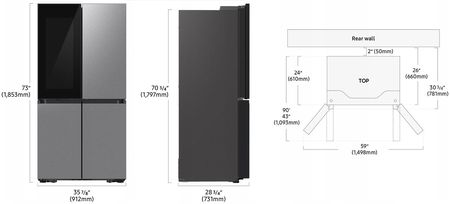 Lodówka Samsung RF65DB970E22EF French Door  185,3cm Czarny - zdjęcie 2