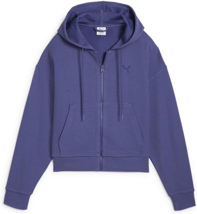 Bluza z kapturem damska Puma HER COMFORT CROP FULL-ZIP niebieska 68505646