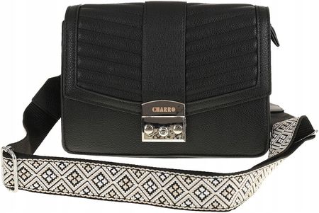 CHARRO Włoska Torebka Damska Kuferek Miejska Listonoszka CH5578106 Black - zdjęcie 2