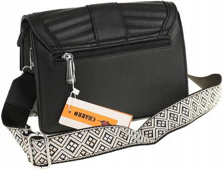 CHARRO Włoska Torebka Damska Kuferek Miejska Listonoszka CH5578106 Black - zdjęcie 3
