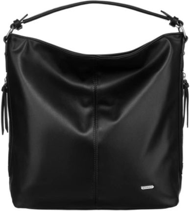 Pojemna Damska Torebka Ze Skóry Włoskiej Ekologicznej ROVICKY R-073-03 CZARNA 35 x 32 x 11 [cm]