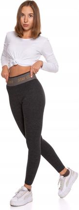 LEGGINSY DAMSKIE OCIEPLANE PRĄŻKOWANE WYSOKI STAN DOPASOWANE MORAJ L/XL - zdjęcie 6