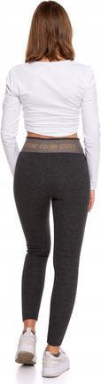LEGGINSY DAMSKIE OCIEPLANE PRĄŻKOWANE WYSOKI STAN DOPASOWANE MORAJ L/XL - zdjęcie 3