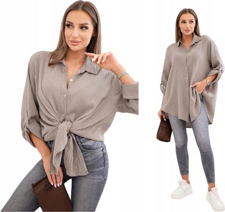 Fango damska koszula bawełniana MUŚLINOWA Plus Size