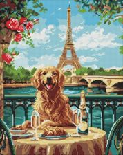 Zdjęcie Diamentowa Mozaika Retriever W Paryżu 40X50Cm - Oborniki
