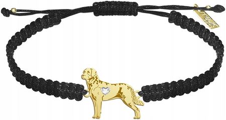 Złota Bransoletka z psem Chesapeake Bay Retriever 925 Makrama GRAWER GRATIS - zdjęcie 5