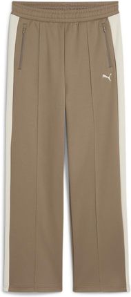 Spodnie dresowe damskie Puma T7 ALWAYS ON STRAIGHT brązowe 62979793