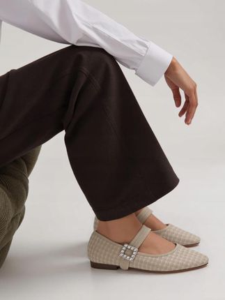 Damskie Baleriny ELIORA – BEIGE 38 - zdjęcie 3