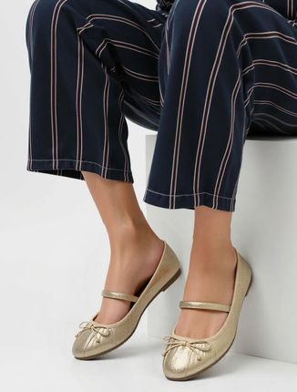 Damskie Baleriny LUSIA – GOLD 38 - zdjęcie 2