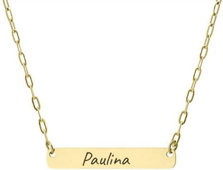 Manoki Damska zlota blaszka patyczek naszyjnik damski z wygrawerowanym imieniem
