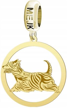 Charms Modułowy Złoty Australian Cattle Dog Srebro 925 Kobieta DEDYKACJA