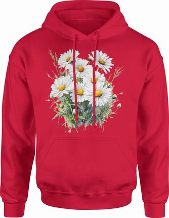 W kwiaty stokrotki Męska bluza z kapturem (XL, Granatowy) - zdjęcie 2