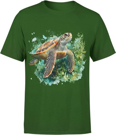 Żółw z płynącym żółwiem pod wodą Męska koszulka (XL, Szary) - zdjęcie 2
