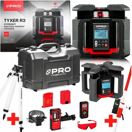 Pro Niwelator Laserowy Tyxer R3 Zestaw: Detektor Łata Niwelacyjna Statyw PN0309028 - zdjęcie 3