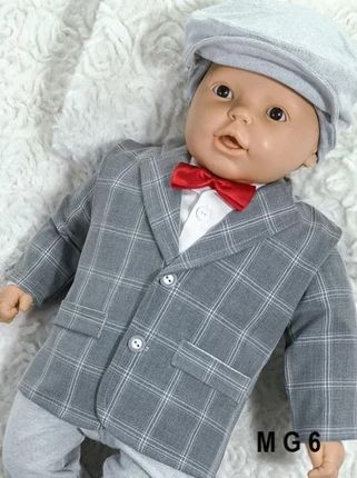 Angelino Marynarka Chłopięca Do Chrztu Szaro-Biała M G 6 62