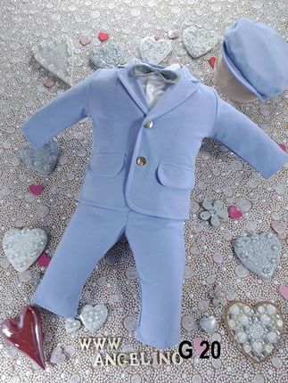 Angelino 5-Częściowy Błękitny Garniturek Do Chrztu G 20 56