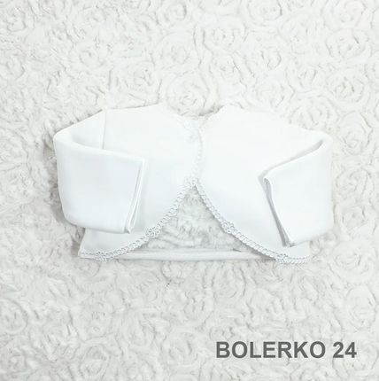 Angelino Bolerko Do Chrztu Dla Dziewczynki Białe B24 56
