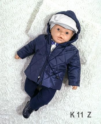 Angelino Granatowa Ocieplana Kurteczka Do Chrztu Dla Chłopca K 11 Z 80