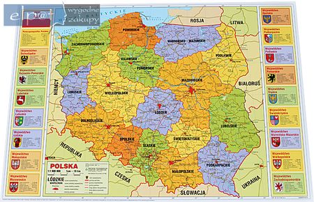 Derform Mapa Podkład Oklejany Polska Administracyjna [408183]