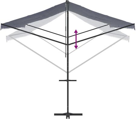 Zakito Europe Baldachim Tarasowy 600X300X260cm Niebiesko-Biały ZE368934 - zdjęcie 2