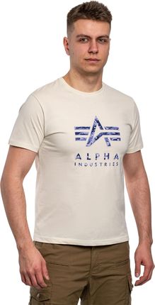 Alpha Industries Koszulka T-Shirt Camo Puff Print Vintage Worn Blue - zdjęcie 2