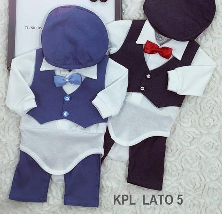 Angelino Niebieski Komplet Do Chrztu Dla Chłopca Kpl Lato 5 68