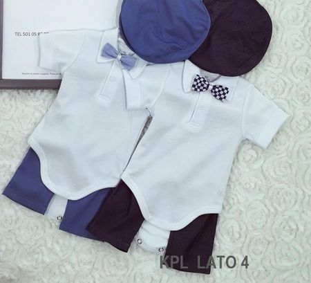 Angelino Niebieski Komplet Do Chrztu Dla Chłopca Kpl Lato 4 98