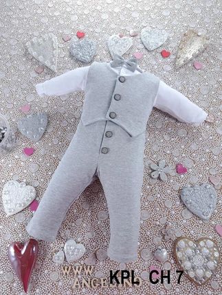 Angelino Szary Komplet Do Chrztu Dla Chłopca Kpl Ch 7 80