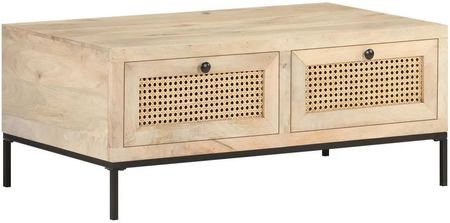 Zakito Home Stolik Kawowy Z Drewna Mango 90X50X37cm Rustykalny Bielony (Zh323511)