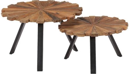 Zakito Home Stoliki Kawowe Rustykalne Z Drewna 2szt. 60X40 50X30cm Różne Kolory (Zh247933)