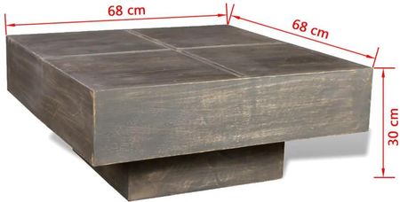 Zakito Home Stolik Kawowy Vintage Drewno Mango 68X68X30cm Ciemny Brąz (Zh241133) - zdjęcie 2
