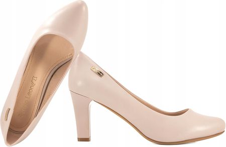 Sergio Leone 1459 Czółenka Damskie Na Słupku Półbuty Szpilki cielisty 39