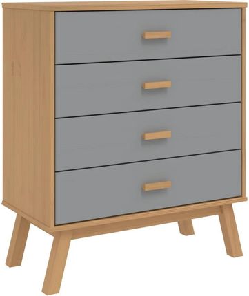 Zakito Europe Komoda Olden Sosnowa 4 Szuflady 76,5X39X90 Szaro Brązowa (ZE358589)