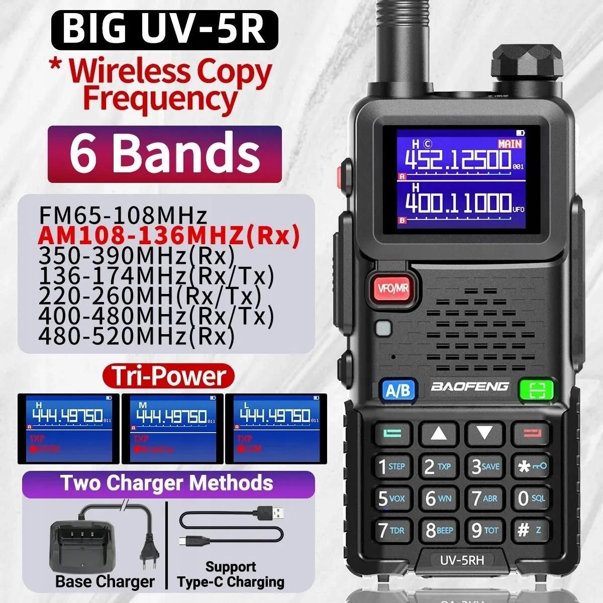 Baofeng Uv 5Rh 8W Z Airband Dwupasmowy Radiotelefon 136