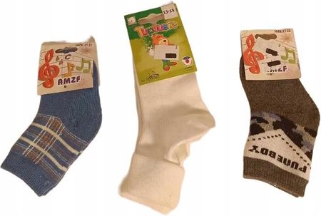 Zestaw 3 Par Skarpet Niemowlęcych Wytrzymałe Ciepłe Różne Kolory