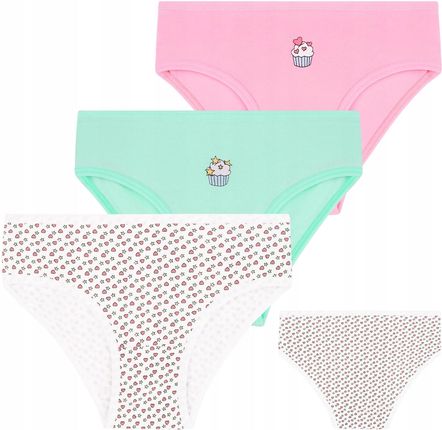 Majtki Figi 3 szt dla Dziewczynki Bawełniane Kolorowe Wzorki MORAJ 98-104