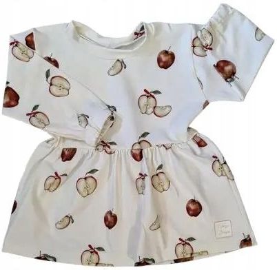 Sukienka Jabłuszka na ecru z jersey-u rozmiar 152