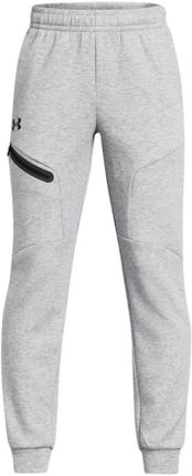 Chłopięce spodnie dresowe Under Armour UA B Unstoppable Flc Jogger - szare