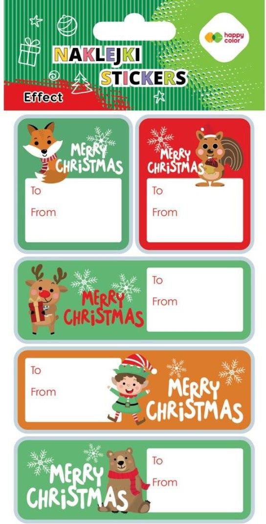 Zdjęcie Naklejki Effect-Xmas Animals Tag 10X20Cm Happy Color - Kraków