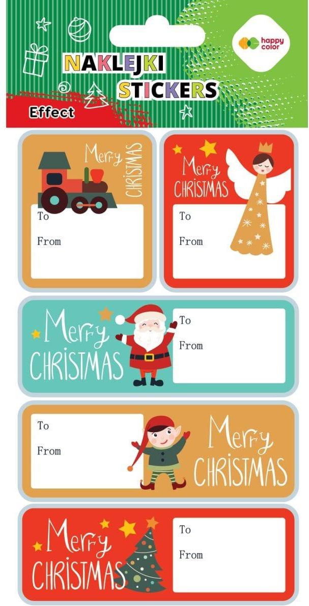 Zdjęcie Happy Color Naklejki Effect-Merry Xmas Tag 10X20Cm - Brusy