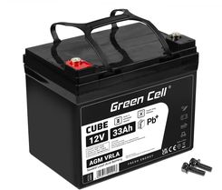 Zdjęcie Produkt z Outletu: Green Cell Agm Vrla 12V 33Ah Bezobsługowy Akumulator Do Kosiarki Skutera Łodzi Wózka Inwalidzkiego (AGM21OUT) - Kraków