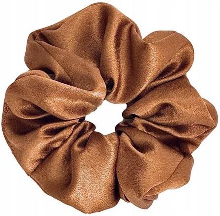 JEDWABNA GUMKA DO WŁOSÓW 100% JEDWAB 22 momme SCRUNCHIE BRĄZOWY r. M