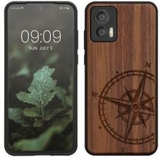 Kwmobile Drewniane Etui Z Wzorem Kompas Dla Motorola Edge 30 Neo