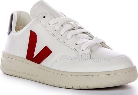 Veja V 12 Leather Classy Leather Logo Low damskie buty sportowe w kolorze białym czerwonym - 7 United Kingdom - 40 EU - 9 US / white Red