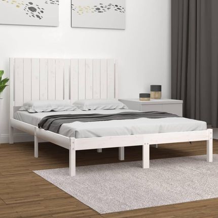 Prolenta Premium Łóżko z litego drewna bez materaca białe 140x190 cm drewno sosnowe (3104394-11)