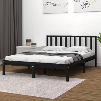 Prolenta Premium Łóżko z litego drewna sosna czarna 120x190 cm (3105045-11)